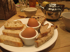 Soft Boiled Eggs at Le Pain Quotidien.  Photo Courtesy of ajshrimpkins (flickr)